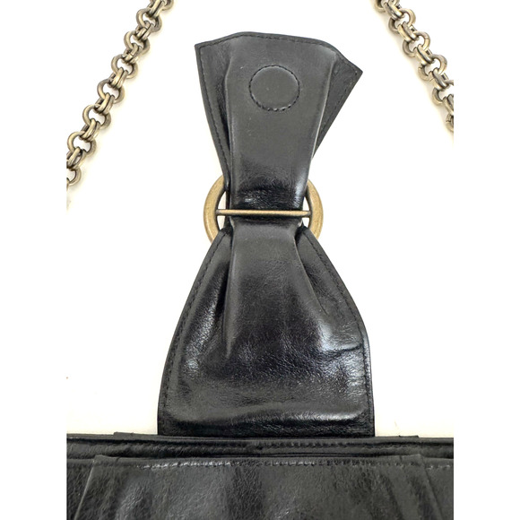 Hobo International Shoulder Bag Clutch Black Leather Detachable Chain Strap - Picture 6 of 15